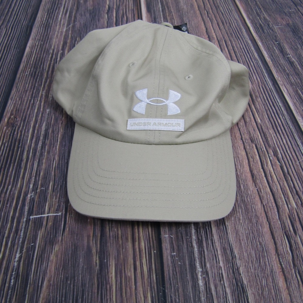 Under Armour Hat Cap Strap‎ Back One Size Khaki Tan UA Free Fit Embroidered Mens